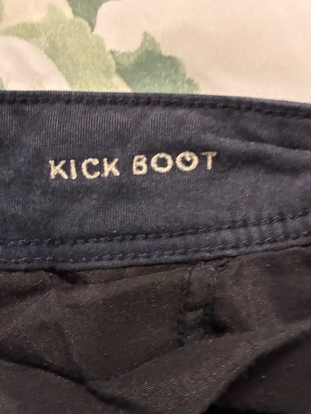 Navy Kick-Boot Pants